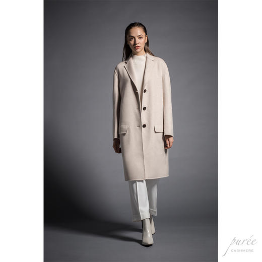 #0714 Everyday Cocoon Coat 单排扣茧型大衣 燕麦白 商品图1