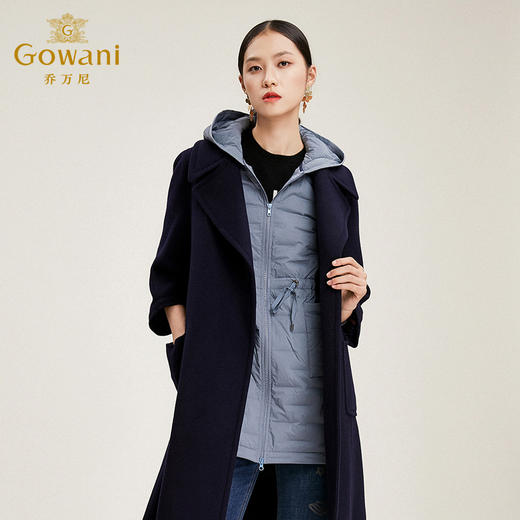 乔万尼羽绒服时尚白鸭绒冬季连帽外套中长款EN4T779 商品图2