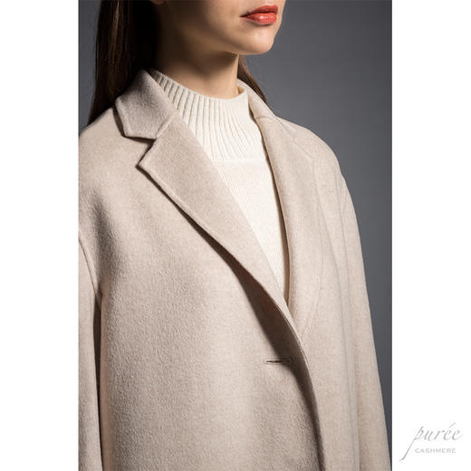 #0714 Everyday Cocoon Coat 单排扣茧型大衣 燕麦白 商品图4