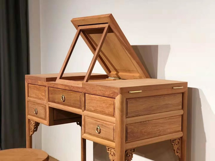 红桥红家具严选缅甸花梨大果紫檀明式梳妆台