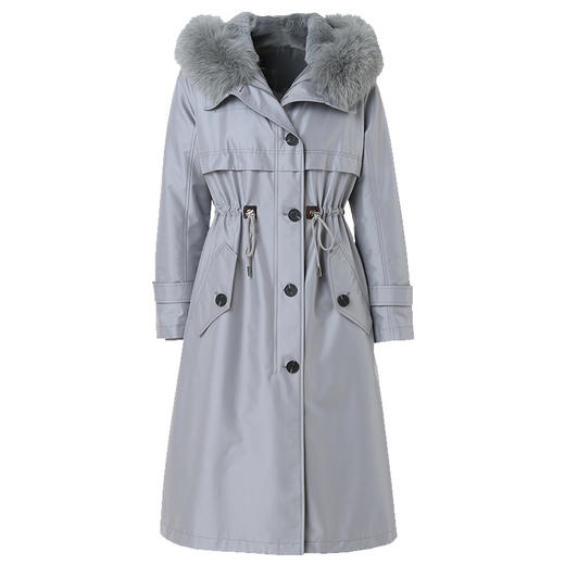 乔万尼派克服女冬款收腰保暖狐狸毛领气质流行皮草外套长款EN4N773 商品图3