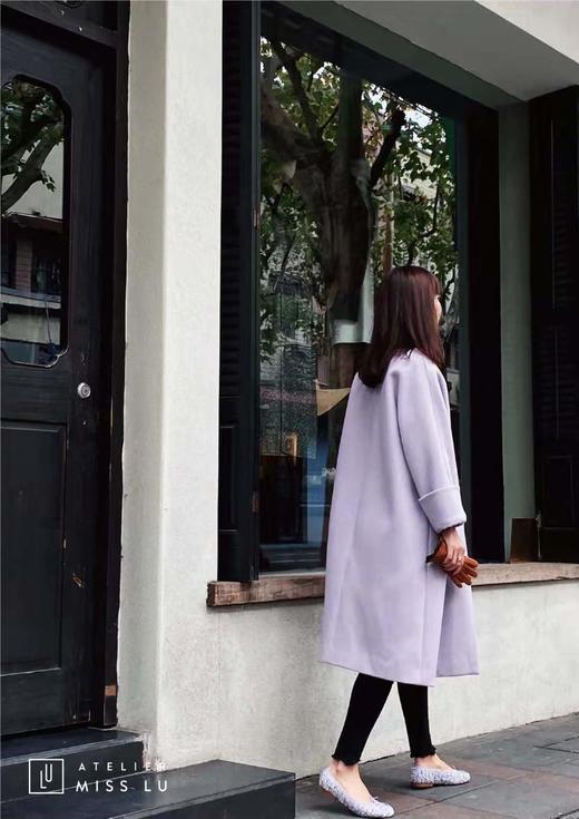 AtelierMissLu / Lavanda-系带蝴蝶结香芋紫大衣 商品图5