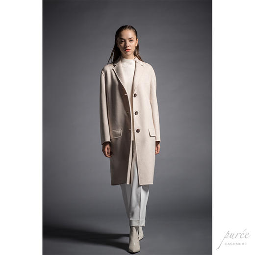 #0714 Everyday Cocoon Coat 单排扣茧型大衣 燕麦白 商品图2