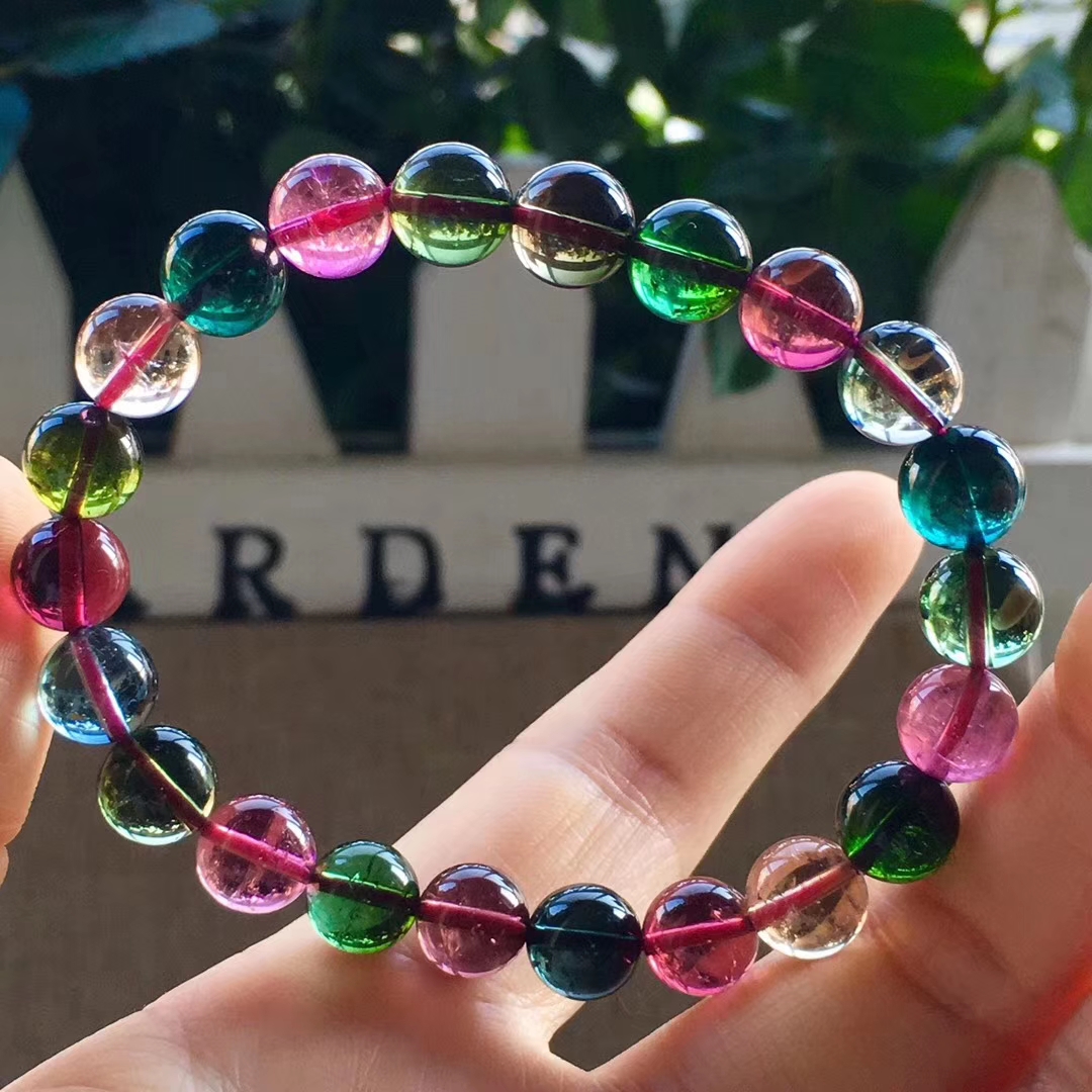 88mm2285克巴西全彩碧玺手链