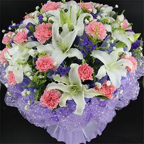 福寿安康---10百合36康乃馨花束