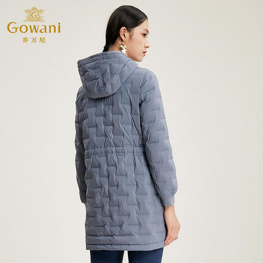 乔万尼羽绒服时尚白鸭绒冬季连帽外套中长款EN4T779 商品图3