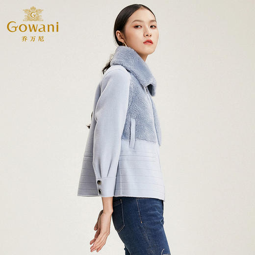 乔万尼短款外套女上衣气质宽松百搭保暖羊毛大衣EN4B752 商品图2