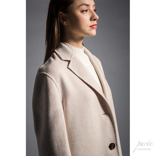#0714 Everyday Cocoon Coat 单排扣茧型大衣 燕麦白 商品图6