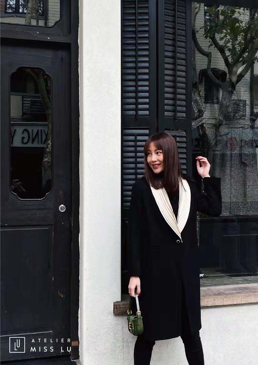 AtelierMissLu / Pura-可拆卸翻领复古长款羊毛外套 商品图2