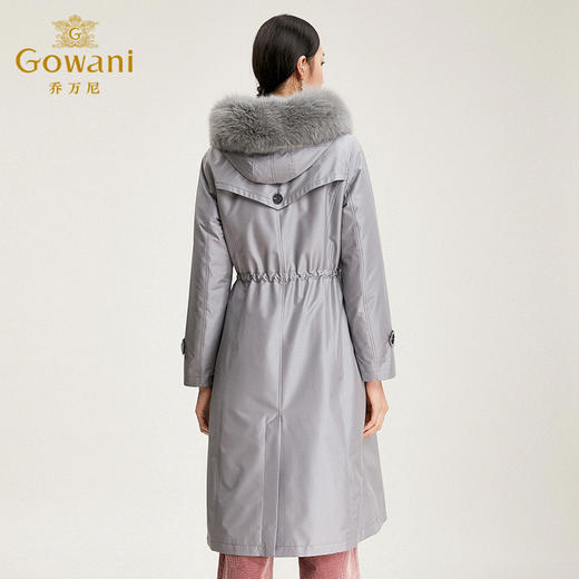 乔万尼派克服女冬款收腰保暖狐狸毛领气质流行皮草外套长款EN4N773 商品图2