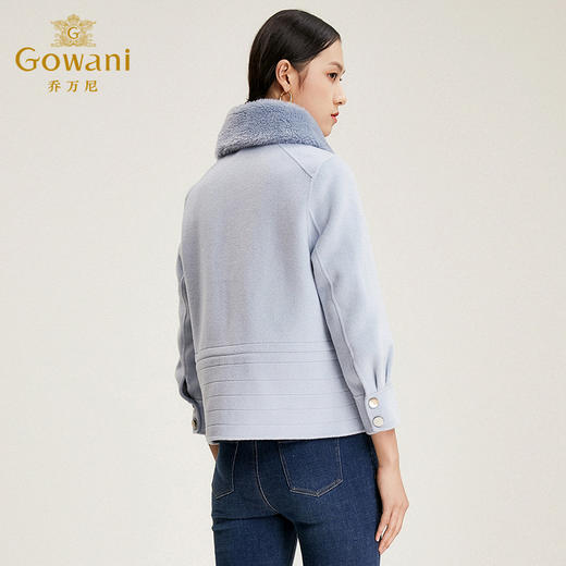 乔万尼短款外套女上衣气质宽松百搭保暖羊毛大衣EN4B752 商品图3