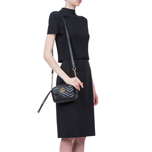 GUCCI 古驰 GUCCI女包  女士GG Marmont相机包迷你链条单肩包448065 DTD1T 商品图5