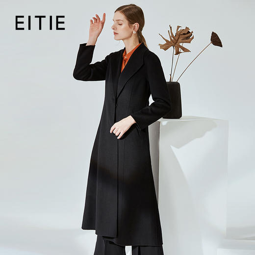 EITIE爱特爱冬季气质翻领修身双面呢羊毛大衣女中长款6014720 商品图1