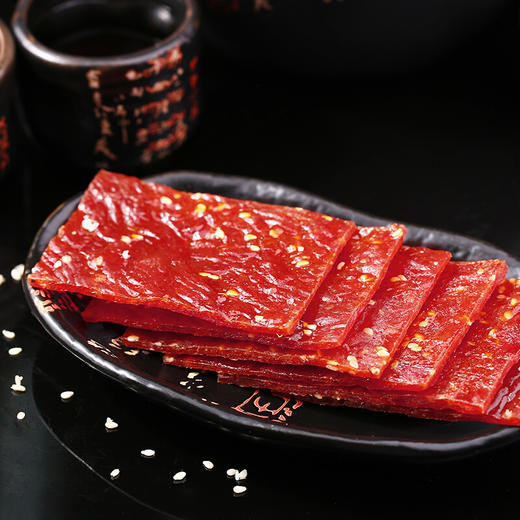 ※买一送一！精制猪肉脯 休闲零食 肉干肉脯 靖江特产小吃  白芝麻味 百草味 100g 商品图0