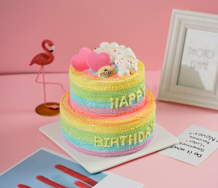 【520彩虹】网红时尚 双层奶油水果蛋糕