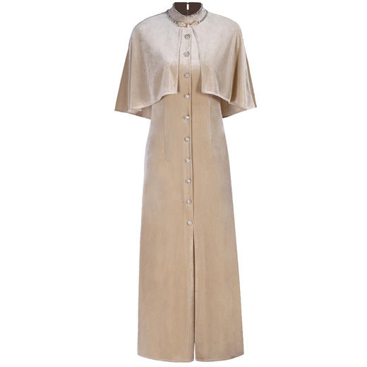 DLQ-A2133秋冬新款高端气质金丝绒旗袍带披肩 商品图3