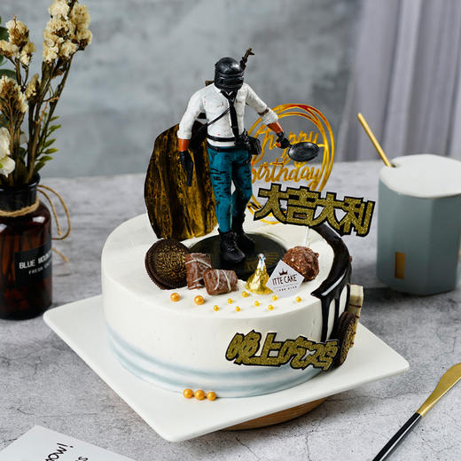 【晚上吃鸡】 新鲜水果 男神生日蛋糕 商品图1