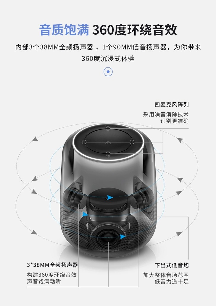 哈曼卡顿allure音乐琥珀家用人工智能音箱