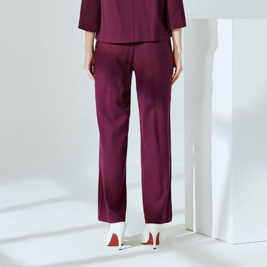 EITIE爱特爱冬季新款职业通勤百搭羊毛直筒长裤休闲裤女6005721 商品图3