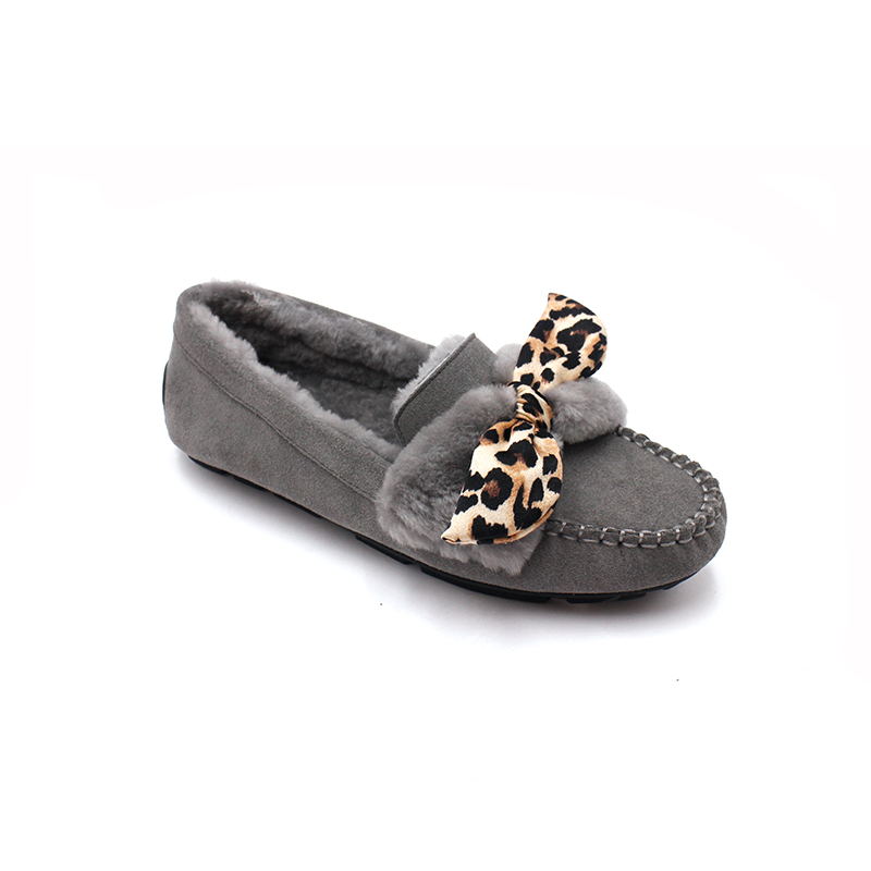 safiya索菲娅秋冬豹纹毛边豆豆鞋SF94111066