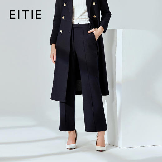 EITIE爱特爱冬季通勤百搭显瘦羊毛呢直筒裤休闲裤长裤女6005723 商品图0