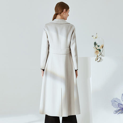 EITIE爱特爱冬季气质翻领修身双面呢羊毛大衣女中长款6014720 商品图3