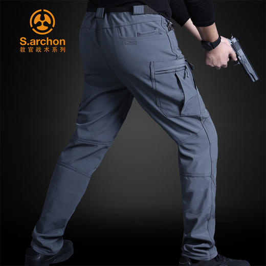 冬季IX7鲨鱼皮软壳冲锋裤男加厚保暖防风防水抓绒裤登山裤战术裤 商品图1