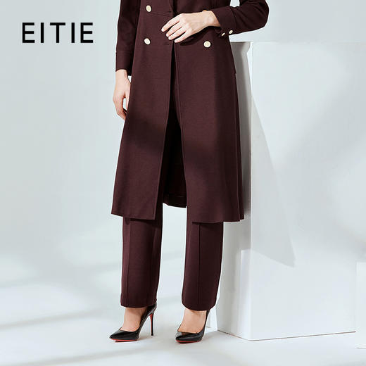 EITIE爱特爱冬季通勤百搭显瘦羊毛呢直筒裤休闲裤长裤女6005723 商品图1