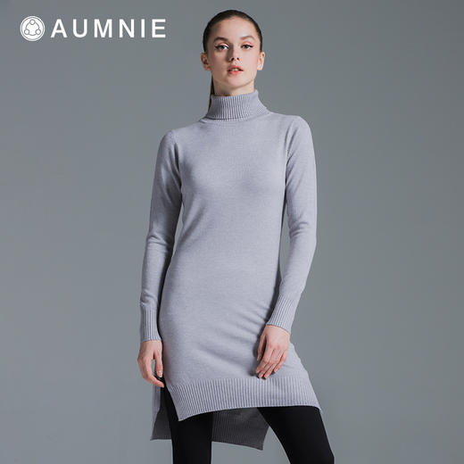 高领修身开衩针织裙 / Turtleneck Knit Dress w Slits 商品图2