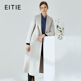 EITIE爱特爱冬季气质翻领修身双面呢羊毛大衣女中长款6014720