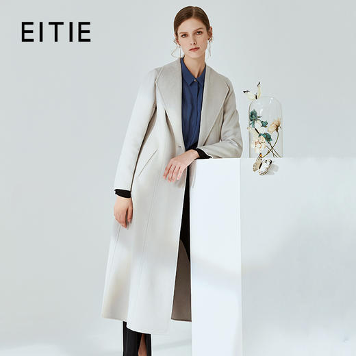 EITIE爱特爱冬季气质翻领修身双面呢羊毛大衣女中长款6014720 商品图0