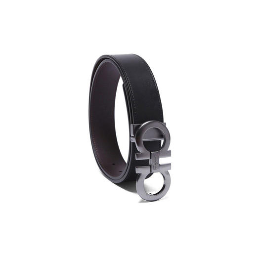 【一】FERRAGAMO 菲拉格慕 男士双面牛皮板扣皮带腰带 黑色 67 5542 464231 商品图1