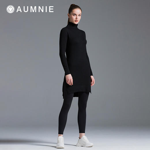 高领修身开衩针织裙 / Turtleneck Knit Dress w Slits 商品图4