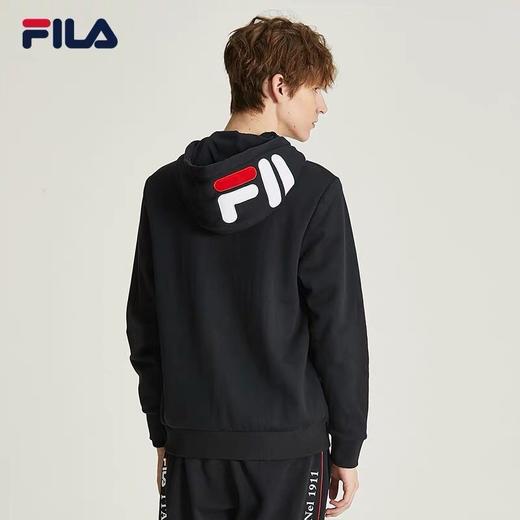 点此购买斐乐男女款拉链加绒连帽卫衣左133842