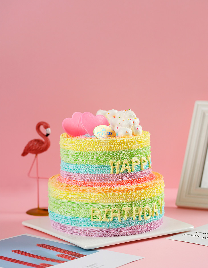 【520彩虹】网红时尚 双层奶油水果蛋糕