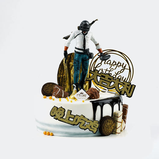 【晚上吃鸡】 新鲜水果 男神生日蛋糕 商品图2