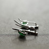 高冰种阳绿翡翠萌鼠耳夹18k白金钻石镶嵌 商品缩略图4