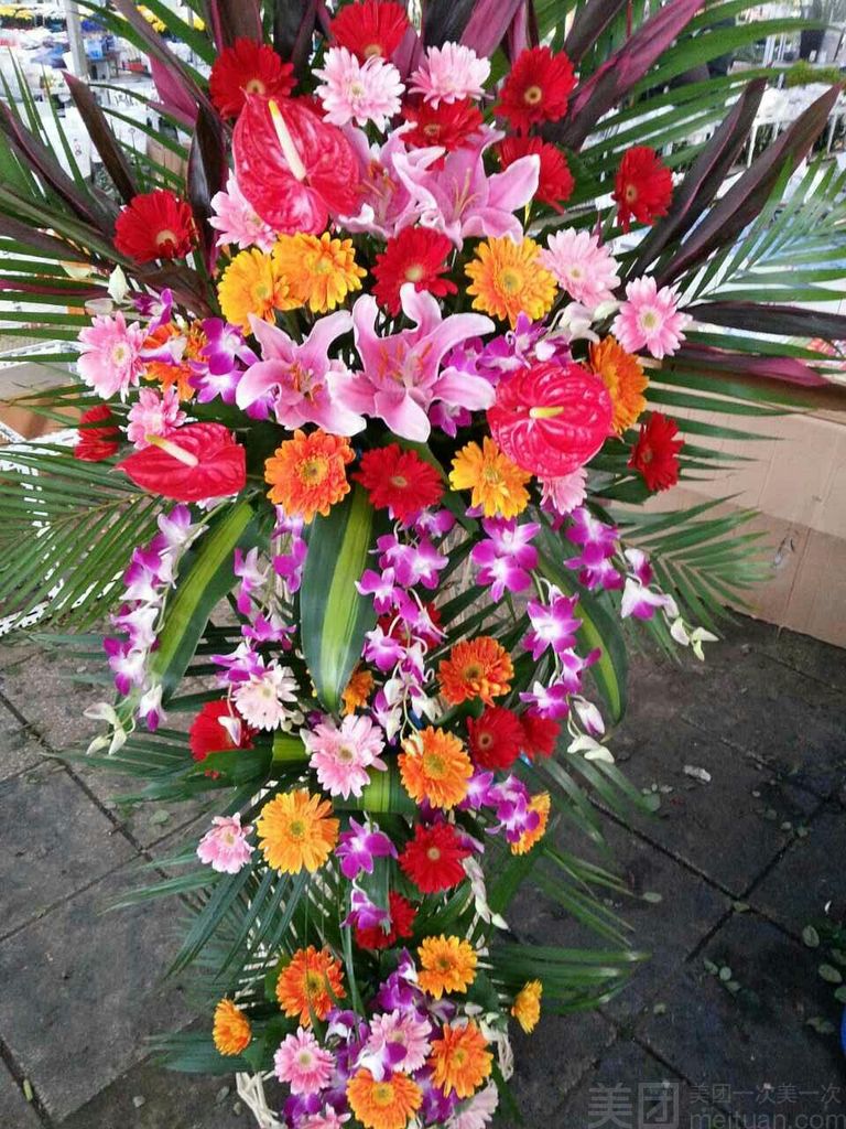 三层中式开业花蓝