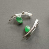 高冰种阳绿翡翠萌鼠耳夹18k白金钻石镶嵌 商品缩略图1