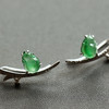 高冰种阳绿翡翠萌鼠耳夹18k白金钻石镶嵌 商品缩略图2