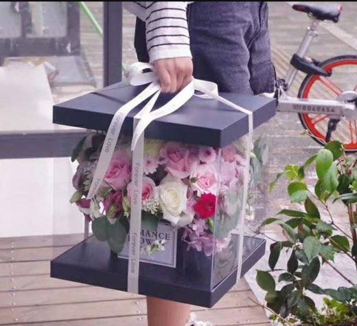 韩式粉绣球正方体鲜花礼盒 商品图2