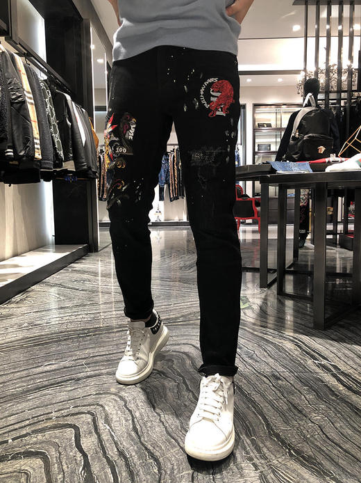 满减活动 31（125-135斤）重工男士刺画牛仔裤 9207 商品图1