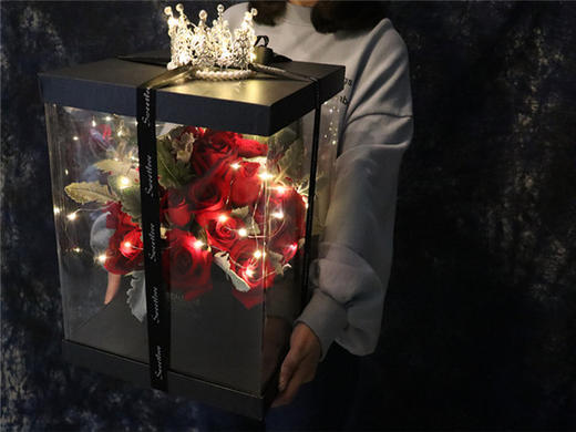 玫瑰正方体礼盒皇冠款三选一 商品图1