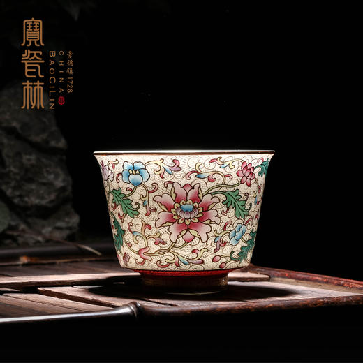 宝瓷林珐琅彩描金花卉直口杯 商品图2