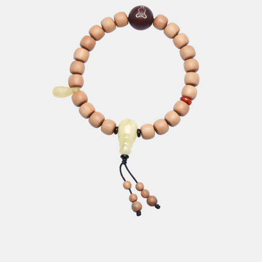 醍醐 禅心 天然老山檀蜜蜡手串 小叶紫檀镶嵌银佛像 天然香气 静心助眠 商品图4