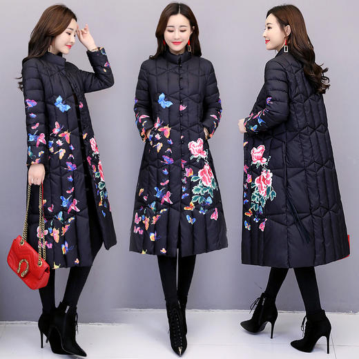 CQ  ASG7856温暖印花系扣中国风棉衣大码外套 商品图2