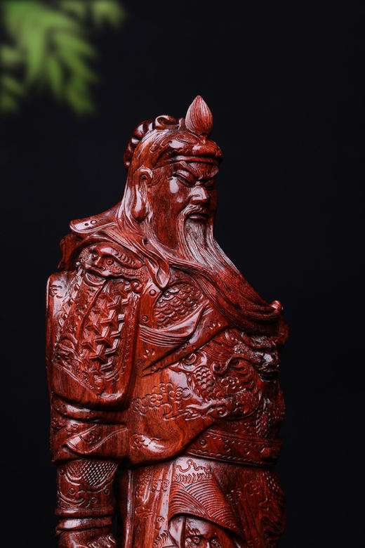 紫檀提刀关公雕刻摆件144