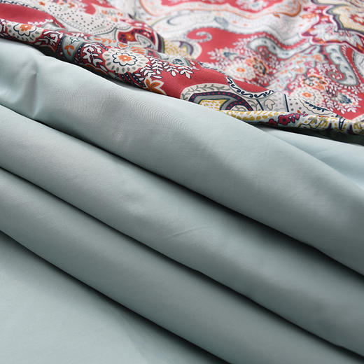 60S贡缎印花四件套 乔丹娜同款（红色）欧美大花型 商品图4