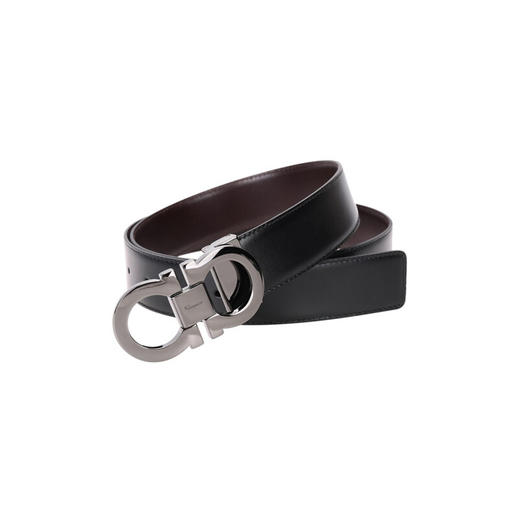 【一】FERRAGAMO 菲拉格慕 男士牛皮板扣双面腰带皮带 黑色 67 9535 644557 商品图1