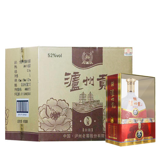 【泸州老窖酒名堂】52度泸州贡酒N8白酒  500ml*6 商品图2